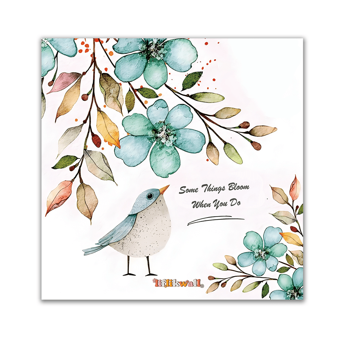 TEMU For Adults Beginner Watercolor Book With 8 Pages Flower & Bird Patterns Suitable For Relaxation, Thick Wooden Paddle Paper, 300g High-quality