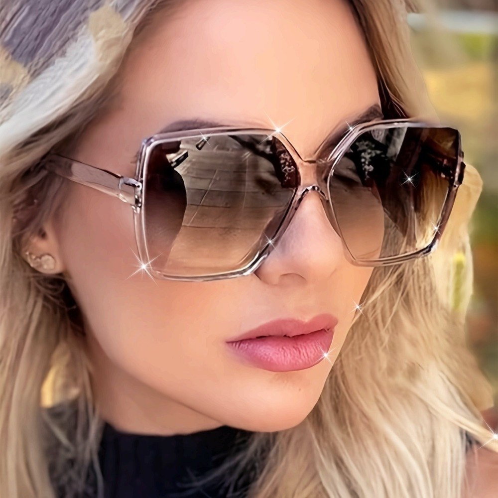 Women's Square Oversized Fashion Glasses with & Small Geometric Patterns - Fashion Accessories for Casual & Formal fits, Glasses Fashion
