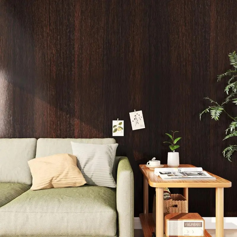 1 Roll Of Brown Wood Grain Glossy Contact Paper, Oil-proof Self-adhesive Wallpaper, Suitable For Cabinets, Closets, Background Walls, Renovation And Decoration, Home Decoration 15.74x397.4inch