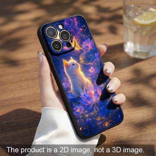 phone case soft black 2d printed phone case suitable for iphone 17 16 15 14 13 12 pro max featuring a cartoon style gradient cat pattern