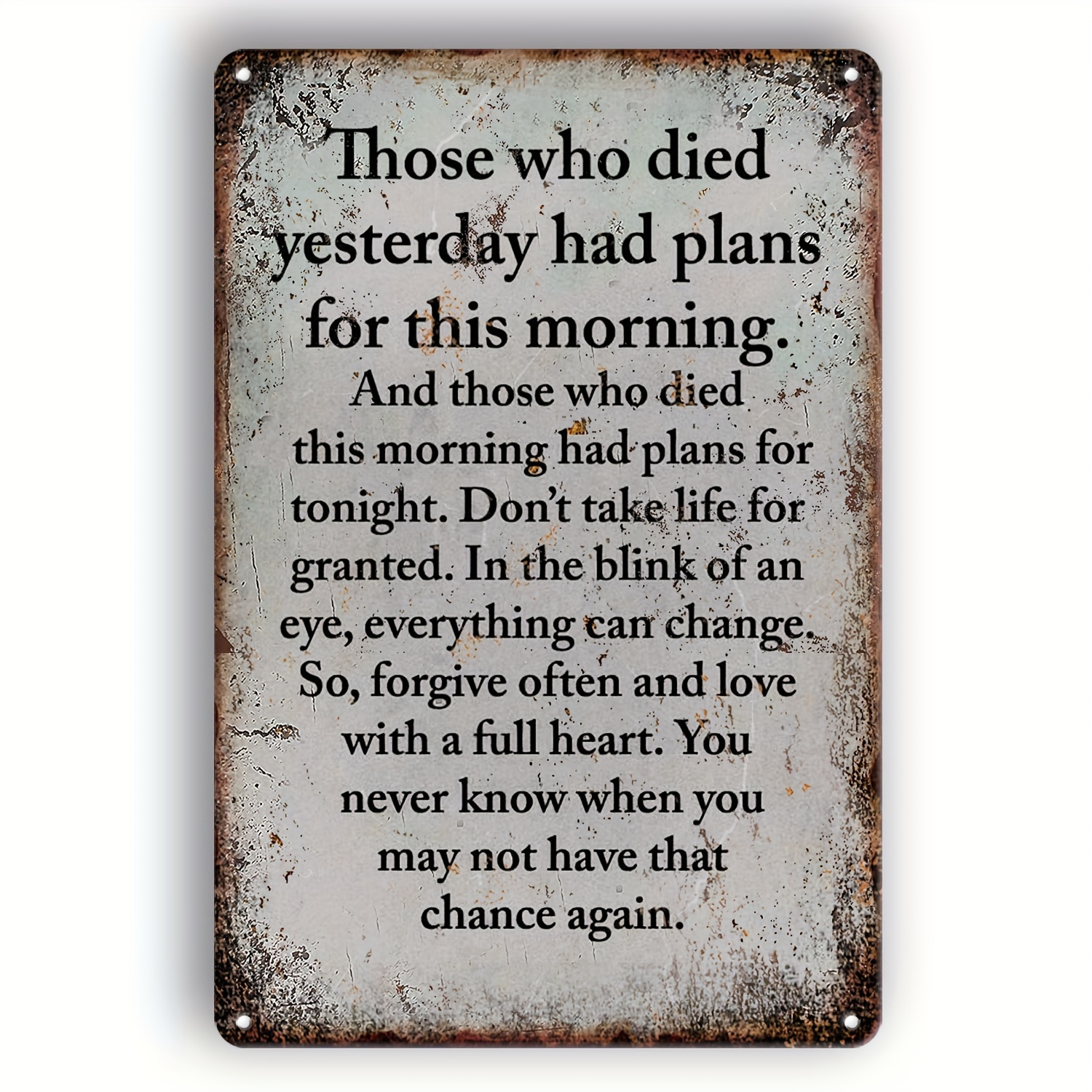 TEMU 2d Flat, 2d Flat Vintage Inspired Aluminum Wall Art Sign Dead For Man Plan Early Today Bar Or Living Room Decor, 2d Flat