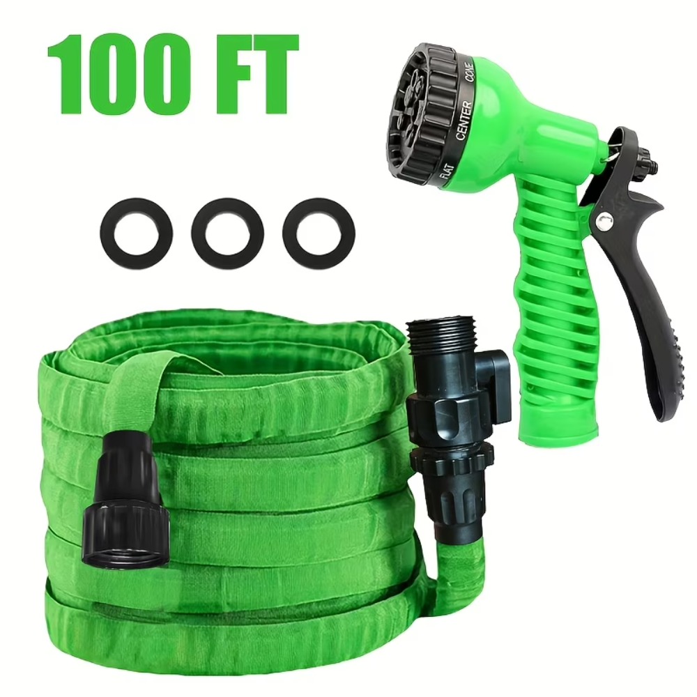 TEMU 100/50ft Tuyau d'Arrosage Non-Expansible - -, Flexible et Résistant. Haute Pression pour Lavage et Arrosage de Pelouse, Extérieur et Camping-