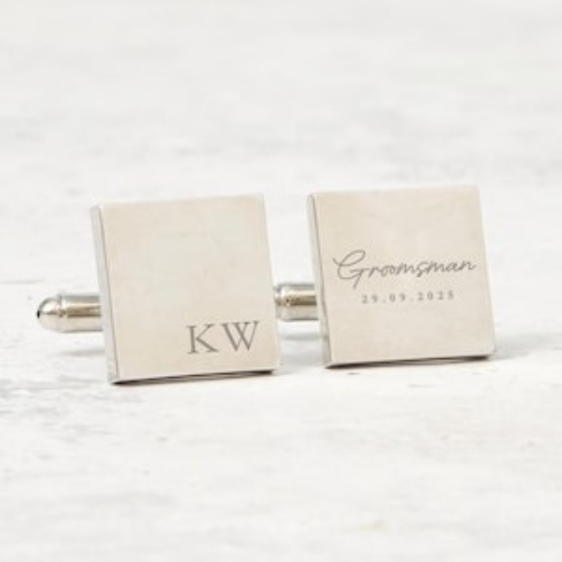 TEMU Wedding Gift For Groomsman Personalised Cufflinks With Initials And Date Custom Wedding Role Keepsake For Groomsmen Or Best Man