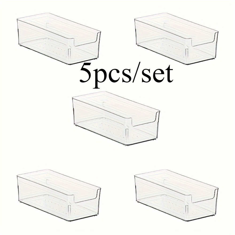 TEMU Versatile Transparent Storage Boxes - Multi-pack, Durable Plastic Organizer For Desk, Medicine & More, Storage Bins For