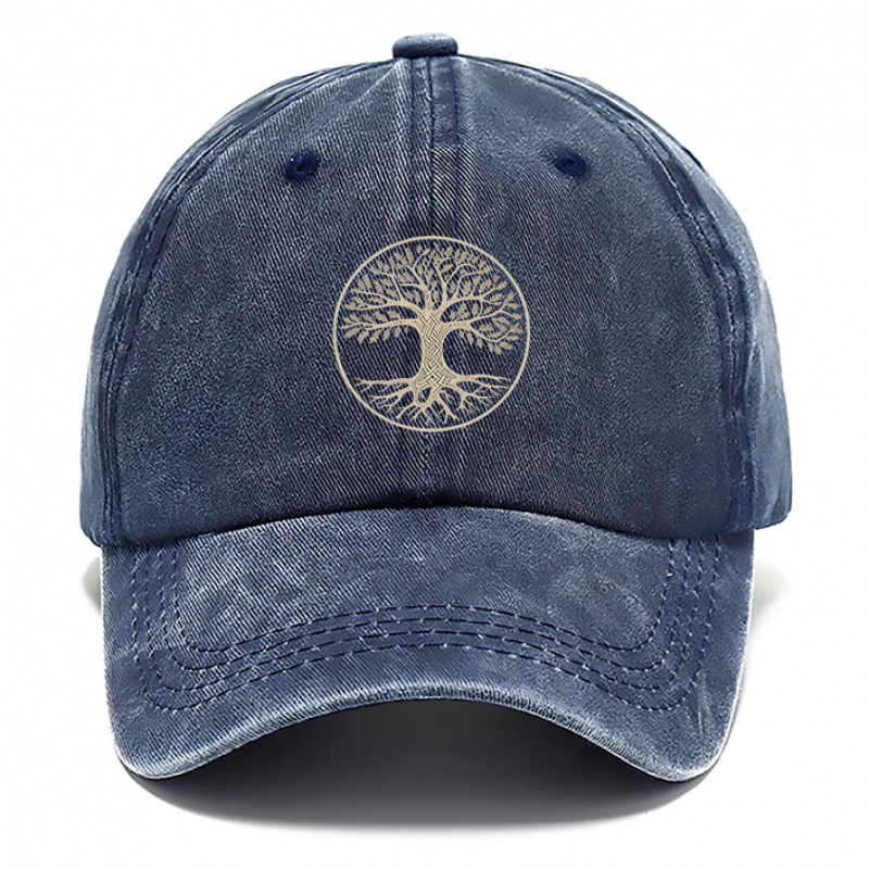 TEMU Tree-print Hat, Men's Fashion Washed Hat, Women's Beach Hat, Outdoor Casual Hat, Breathable Baseball Cap, Adjustable Hat, Suitable For Outdoor