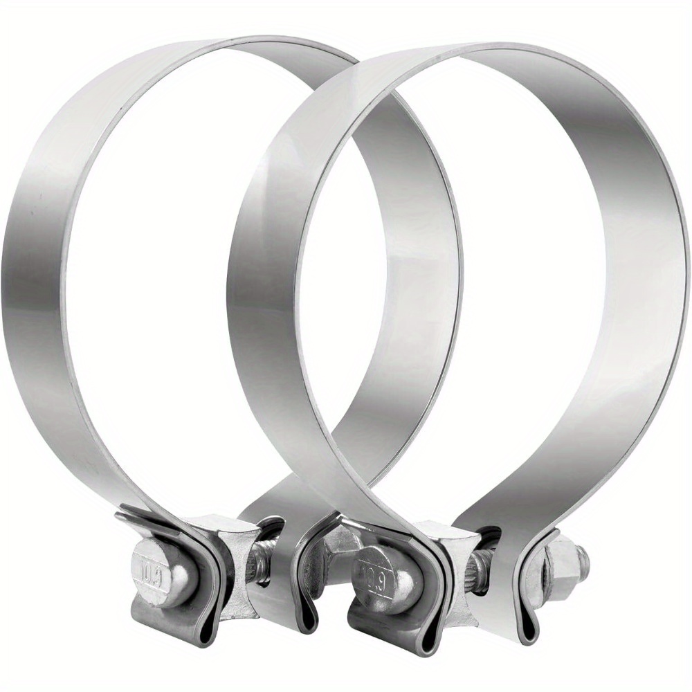 2x 4-Inch Exhaust Clamp Narrow Band – Stainless Steel 201 – Muffler Clamp Set