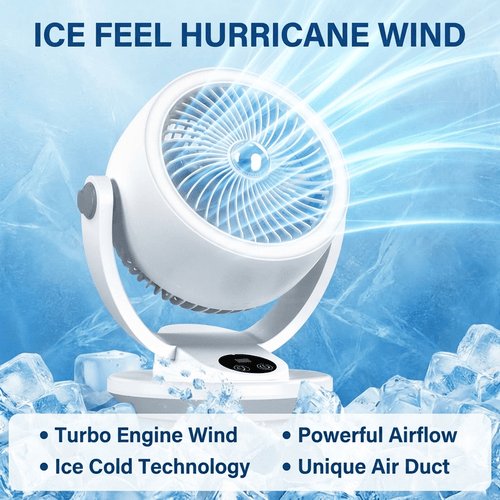 usb ice sensing circulating inch small desktop fan dual use for table and wall large airflow quiet and silent duct engine hurricane personal small electric fan for summer use