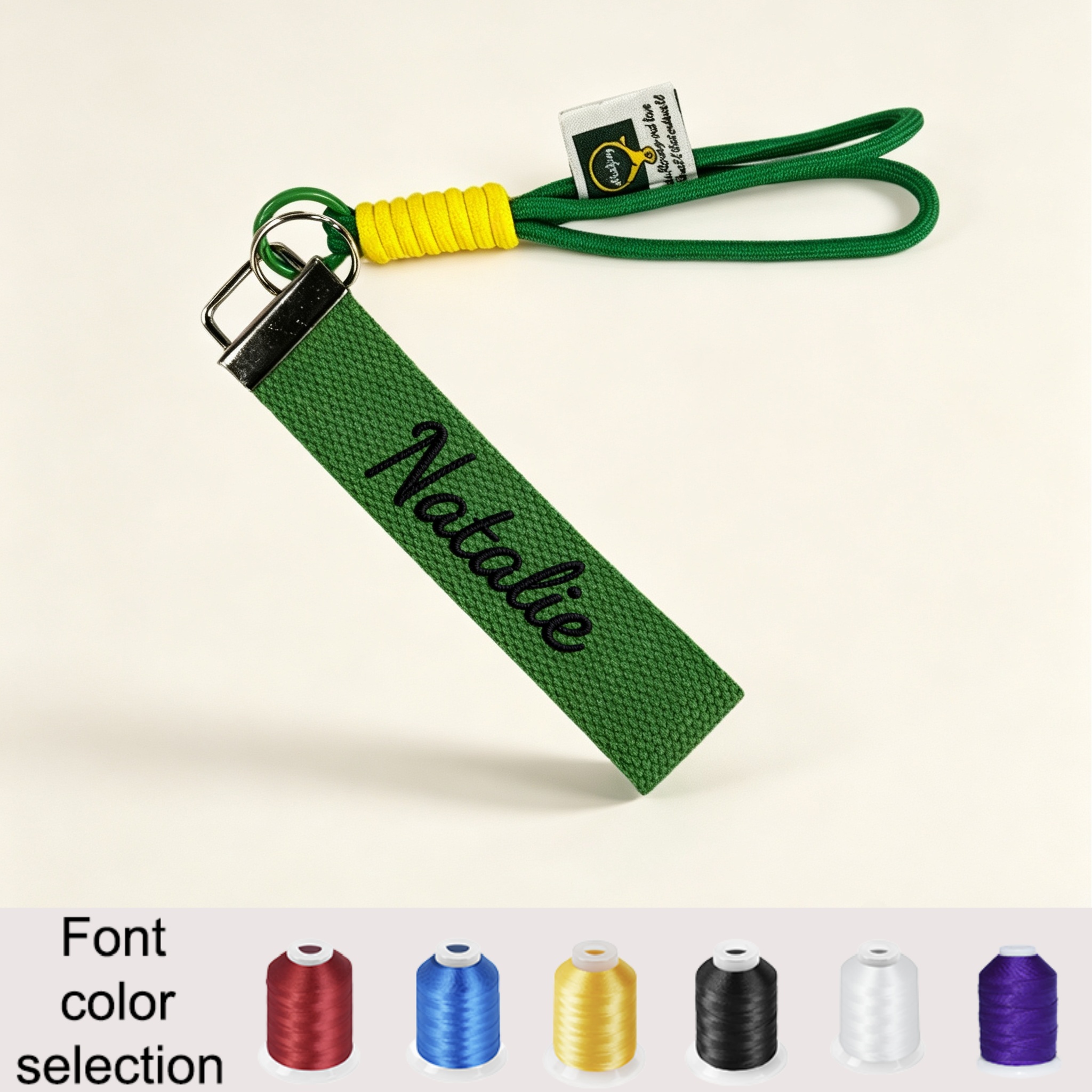 TEMU Embroidered Custom Personalized Name Tag, Bag Tag, Macaron Color Embroidery Ribbon, Metal Self-closing Ring, Key Chain, Teacher Gift, Custom Key