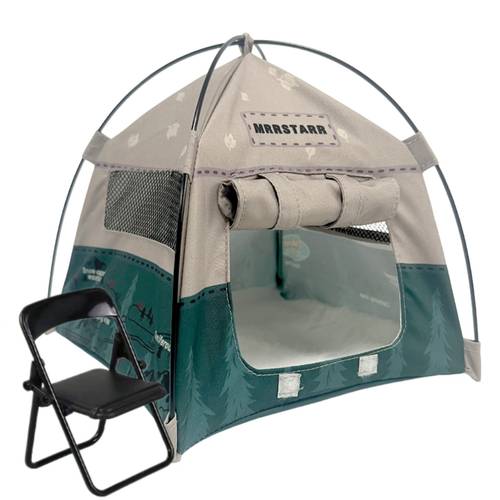 2er-set mini-zelt, modell-zeltdekoration mit stuhl, mini-puppenhaus-campingzelt | 3,94 zoll sammlermodell, multifunktional für den innen-/außenbereich, für -möbel, ideal für weihnachts- thanksgiving-dekorationen