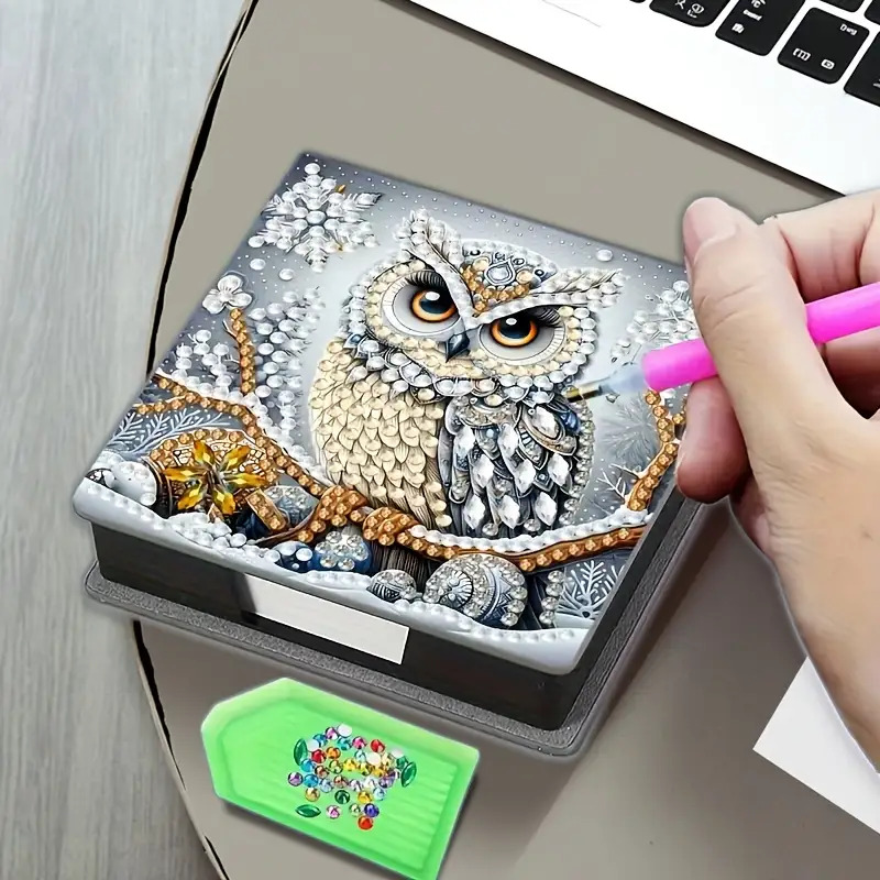 TEMU Kit de Peinture Diamant 5D - Bloc Notes et Boîte de Notes Adhésives avec Motif de | Un Cadeau Unique , Ensemble d'Art Diamant, Rond Irrégulière,