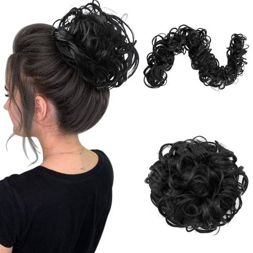 hairpiece hair wrap heat resistant synthetic curly messy updo