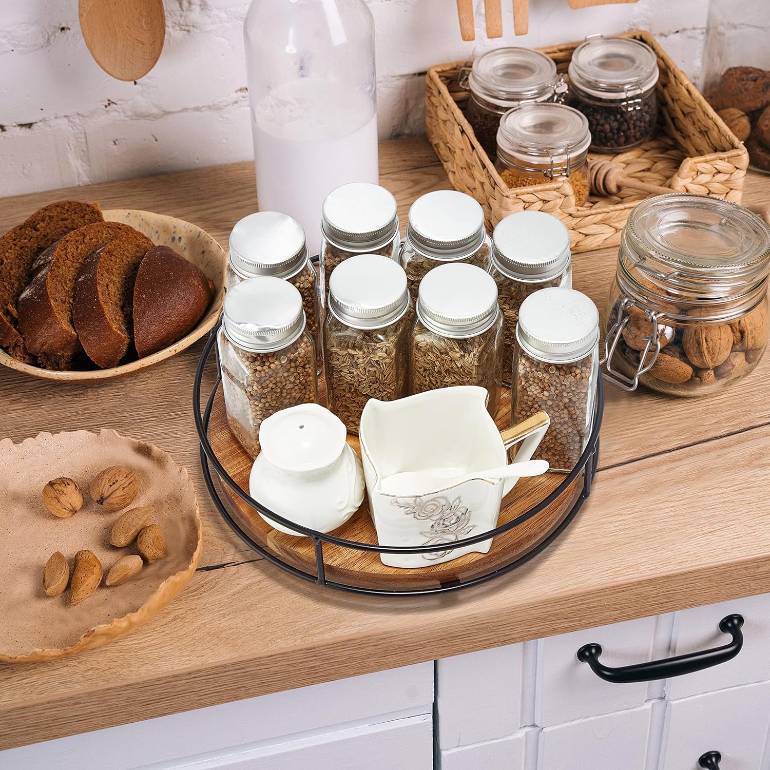 drehbare schrank vorratsorganizer holzwerkstoff (kompatibel - Temu Austria