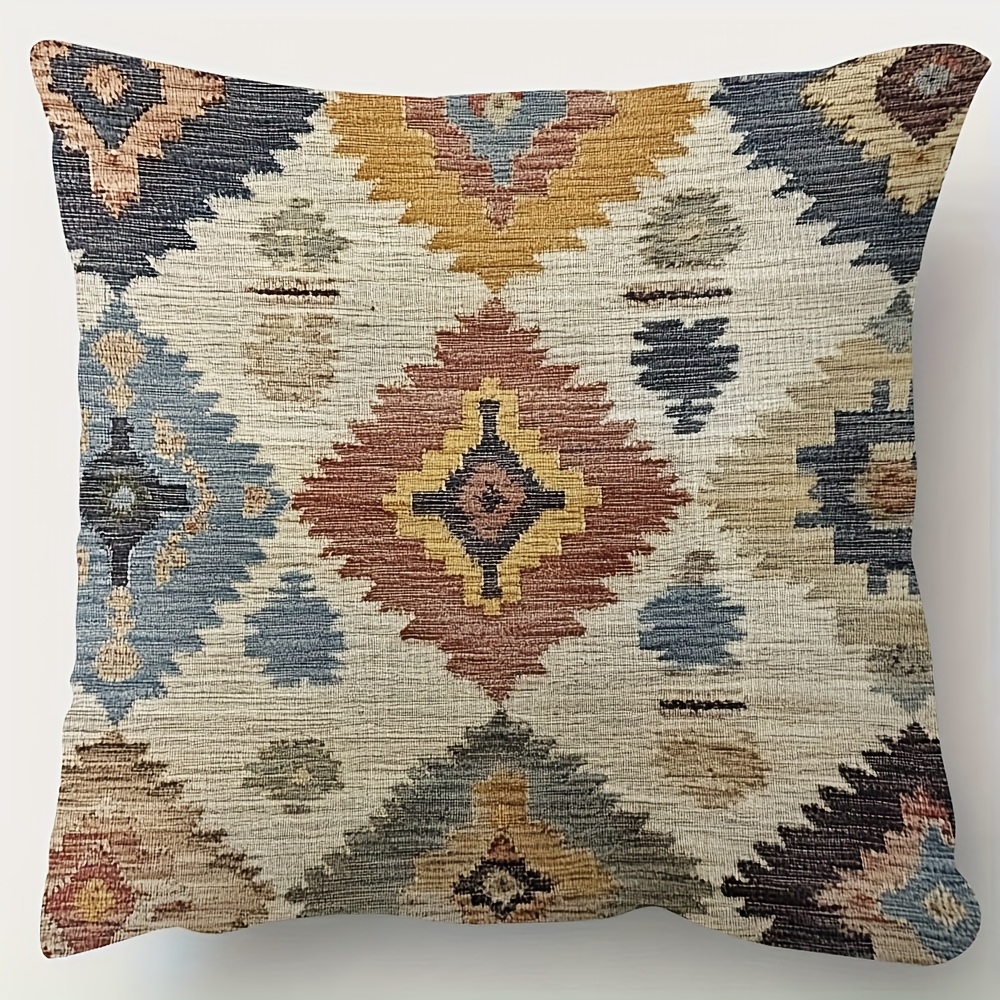 TEMU 1 pieza de cojín , vintage, étnica y , adecuada para sofá cama - de almohada con cremallera, lavable a máquina, adecuada para decoraciones de
