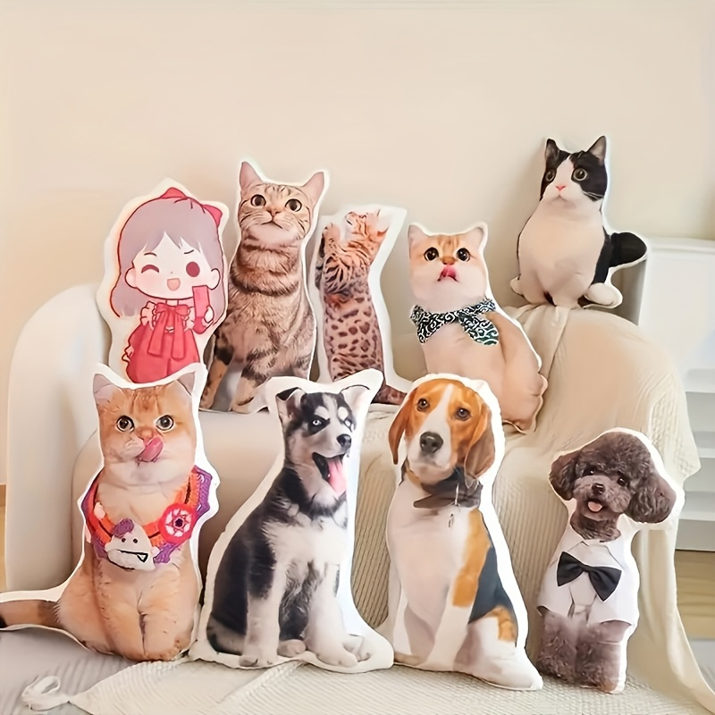 

Customized Pet Photo Pillow Personalized Shaped Cushion, Soft Polyester, Mixed Colors, Cat And Dog Souvenir, Unique Gift For Pet Lovers, Item