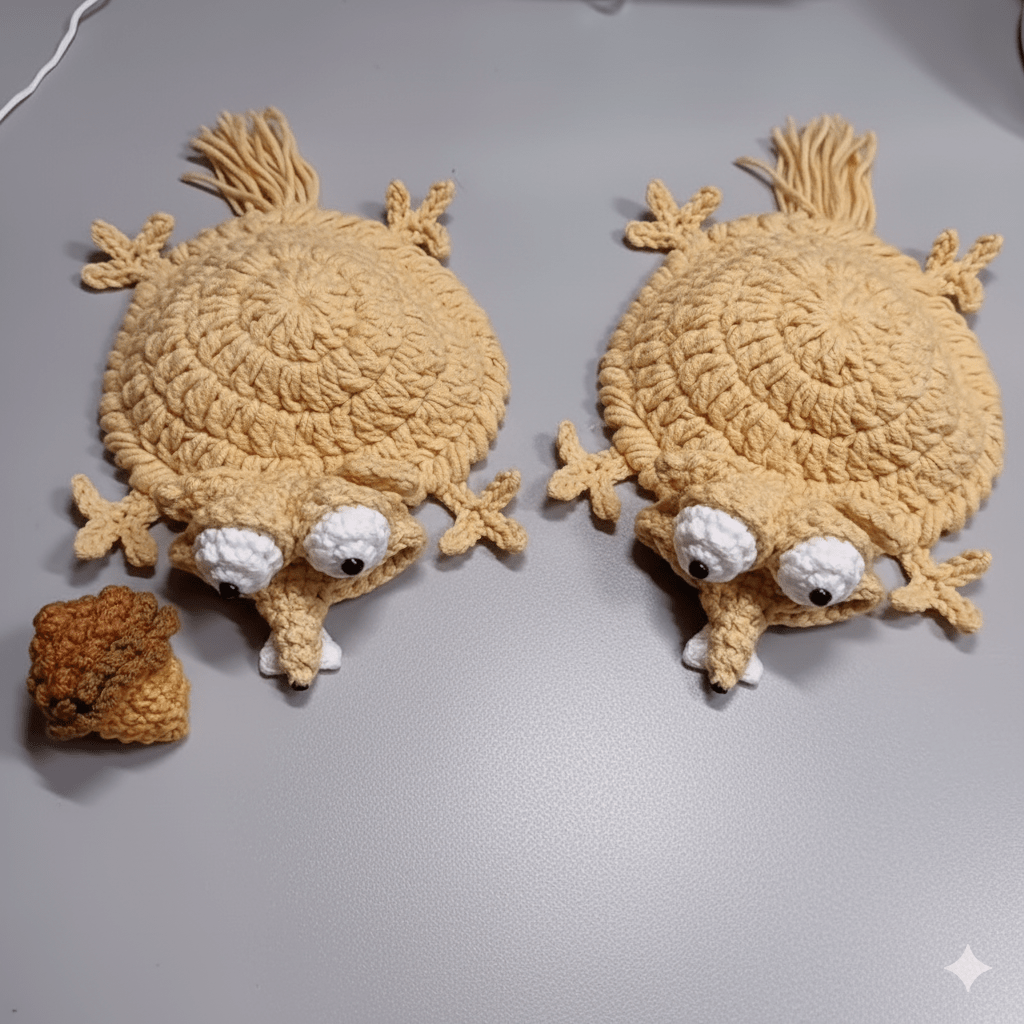 E-shop Handgefertigter gehäkelter Eichhörnchen-Untersetzer – 3D-gestrickte Schreibtischunterlage mit niedlichem Eichhörnchen mit großen Augen,