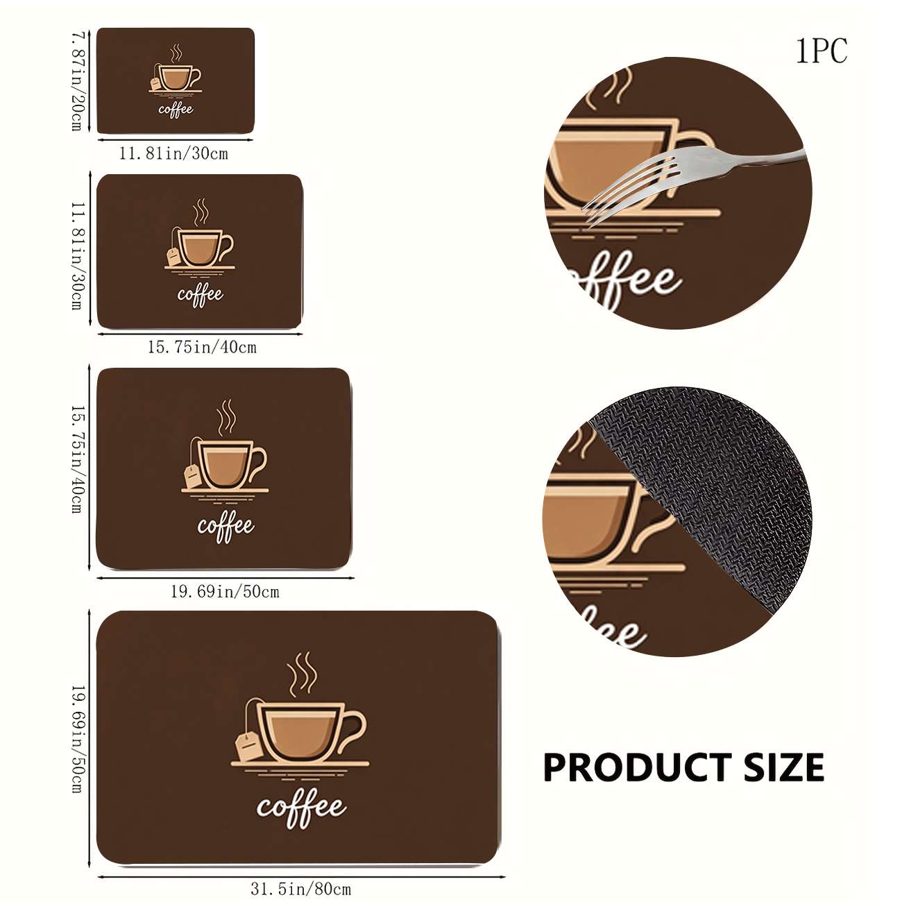 TEMU 1pc Alfombra de Cocina Ultra-Absorbente de Secado Rápido Antideslizante - Alfombra para Secar Utensilios de Encimera, Diseño Fácil de Línea con