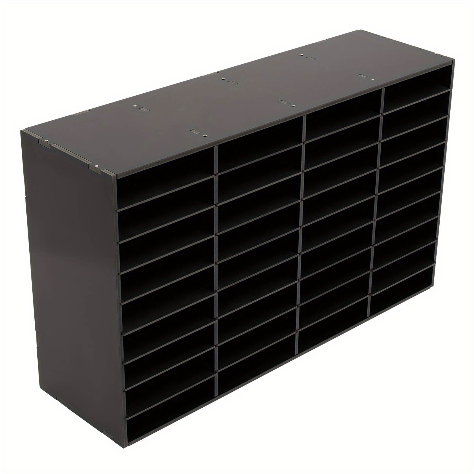 Image of 36-compartment Literature Organizer, Black Pvc File Holder With Removable Partitions, 176lbs Capacity Desktop Document Sorter For Office Classroom, 39.4' Wide Storage Rack