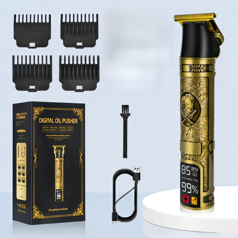 TEMU Professional Men's Electric Shaver & Cordless Beard Trimmer Set - Features 6 Adjustable Length Combs, Usb Rechargeable Design, -one Grooming Kit