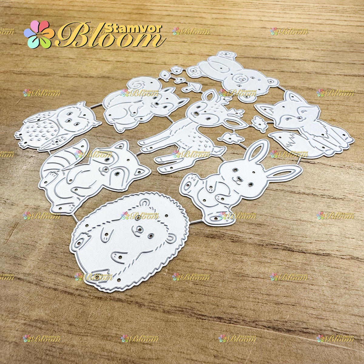 TEMU Original Lovely Fall Forest Animals Raccoon Hedgehog Owl Deer Squirrel Metal Cutting Dies Diy Scrapbooking Album Greeting Cards Home Decoration