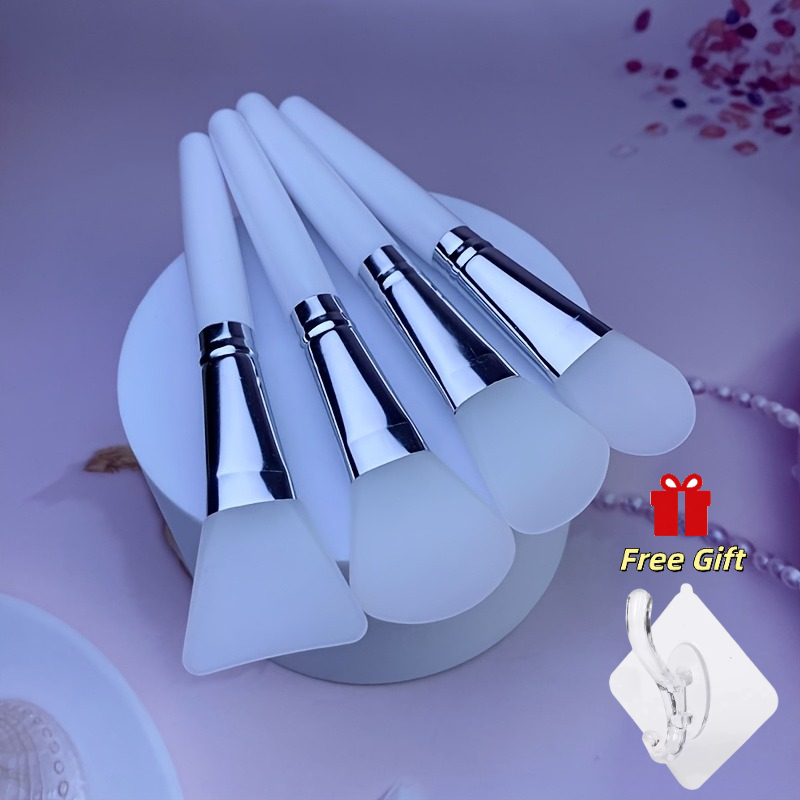 TEMU 5pcs Set (4pcs Mask Brushes And 1pc Hook), Application Tools. Brushes Are Easy To Clean, With Soft Brush Heads Suitable For Applying Mud Masks