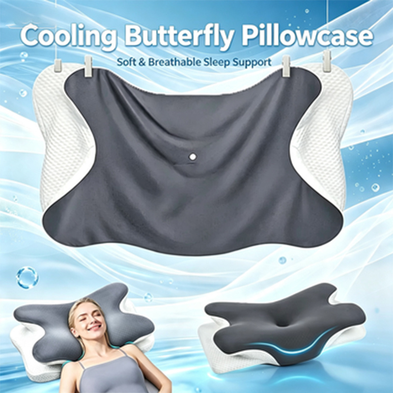 TEMU Contour Cooling Pillowcase, Ergonomic Pillow Cover, Soft Breathable Machine Washable Replacement Protector, Compatible With -shape Cervical