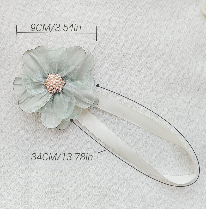 1pc elegant magnetic curtain tieback with 3d   polyester ribbon curtain holdback for bedroom and living room home decor details 4