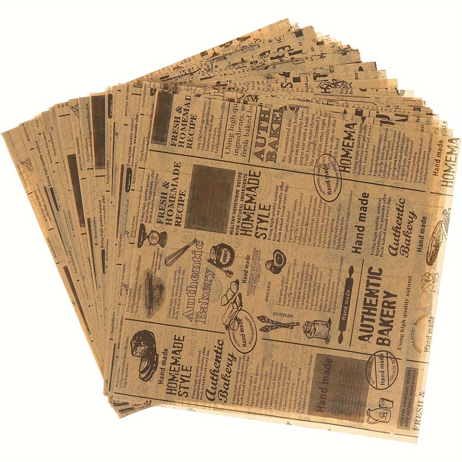 50 vintage newspaper printed grease proof wrapping paper true baking   wrap paper for sandwiches   and breads ideal for home kitchens Product details 1
