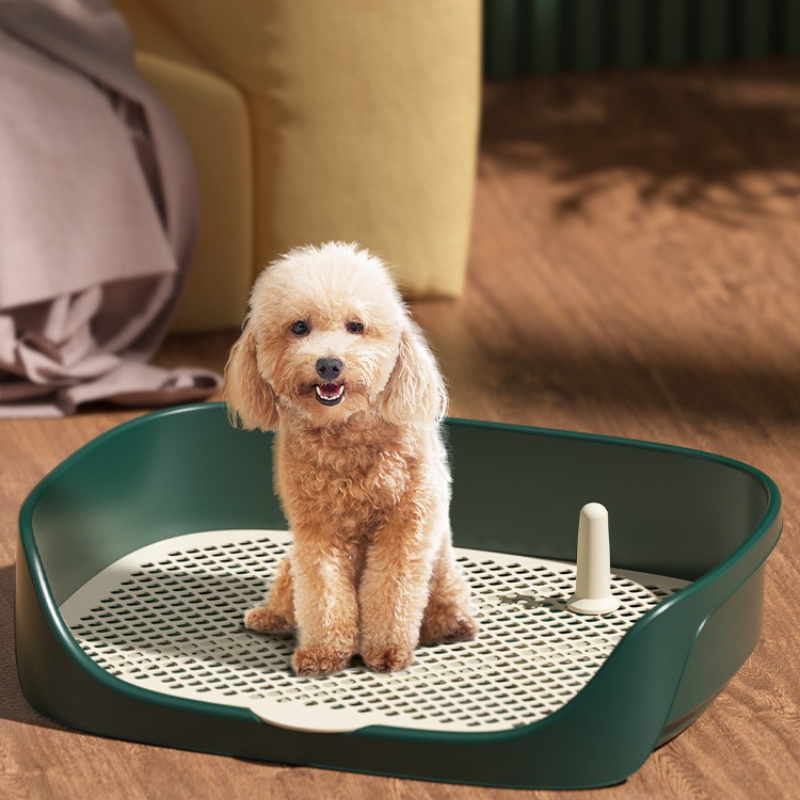 Portable Dog Toilet - Heavy-Duty Non-Porous Pet Bathroom with Easy-  Cover, Indoor/Outdoor Puppy potty, Leakproof Floor Protection for Small, Medium, Large Dogs - Ideal for Home, Travel, Crate Training, Indoor Pet Toilet, Breathable Design,   Material, Dog Toilet For Urine And Feces, Indoor Dog Toilet, Dog Potty Tray, Dog Accessory