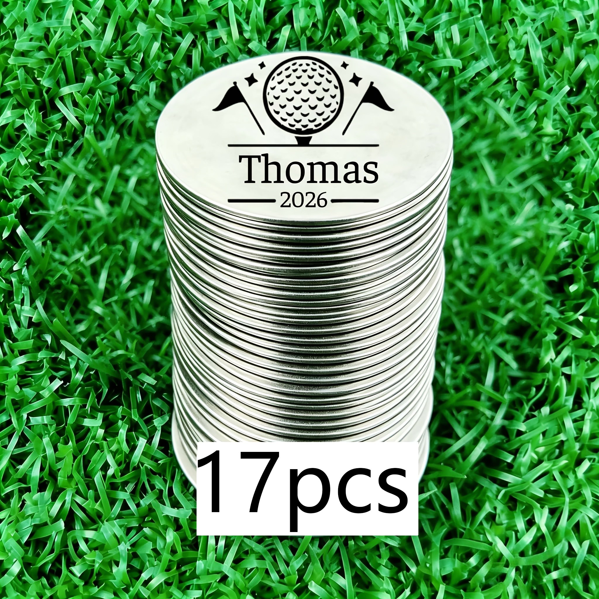 TEMU Marqueurs de golf personnalisés gravés en métal 4/9/17 - Personnalisables avec nom/numéro/information, faciles à sur , un cadeau idéal pour les