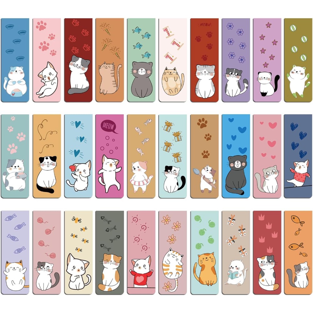 TEMU 30 segnalibri magnetici estetici a forma , segnalibri a forma di gattino, clip per libri flessibili a e accessori per la per ufficio e casa