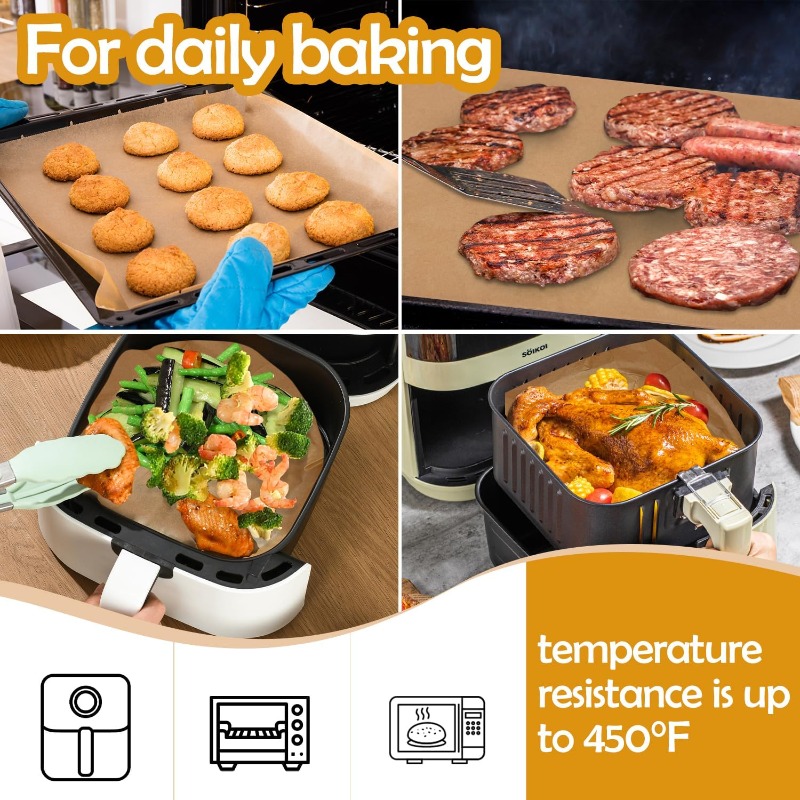 600pcs unbleached parchment paper sheets for baking 9 x 13 inch nonstick precut quarter sheet size parchment paper for baking cooking air fryer oven 9x13600pack Product details 4