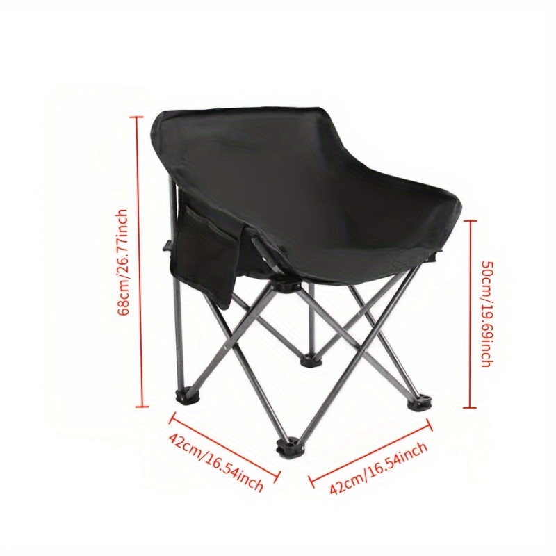 klappbarer schwarzer outdoor campingstuhl verstärktem oxford
