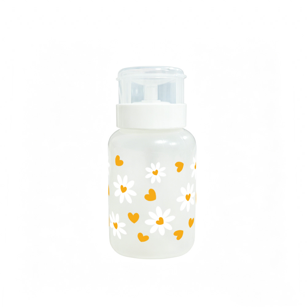 TEMU 1pc, Cute Print Transparent Push-top Dispenser Bottle, Portable Small-capacity Empty Cosmetic Bottle, Skincare Dispenser, Compact Storage For
