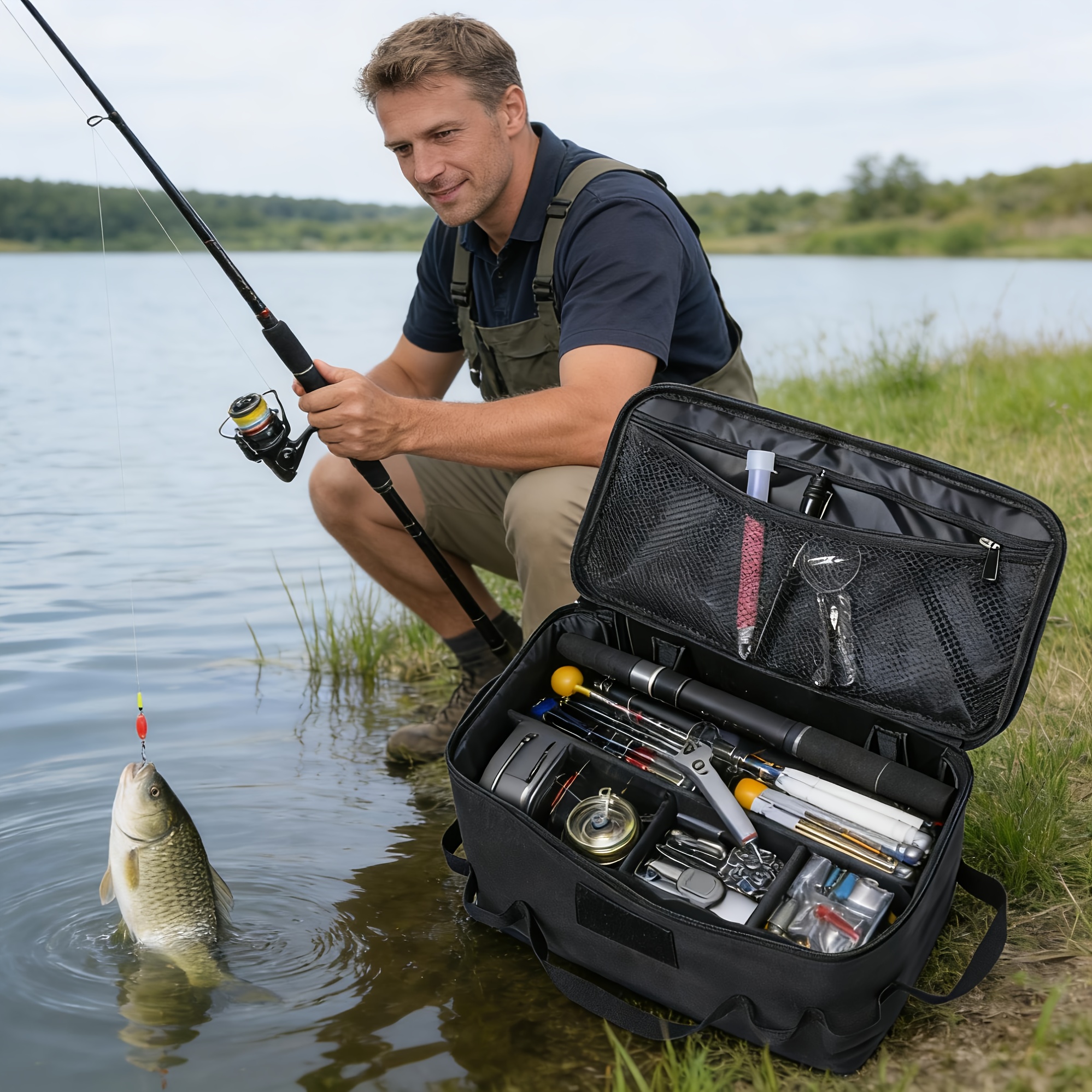 Multi-functional Outdoor Tool Bag, Portable Handbag For Camping And Fishing Gear, Car Storage Organizer