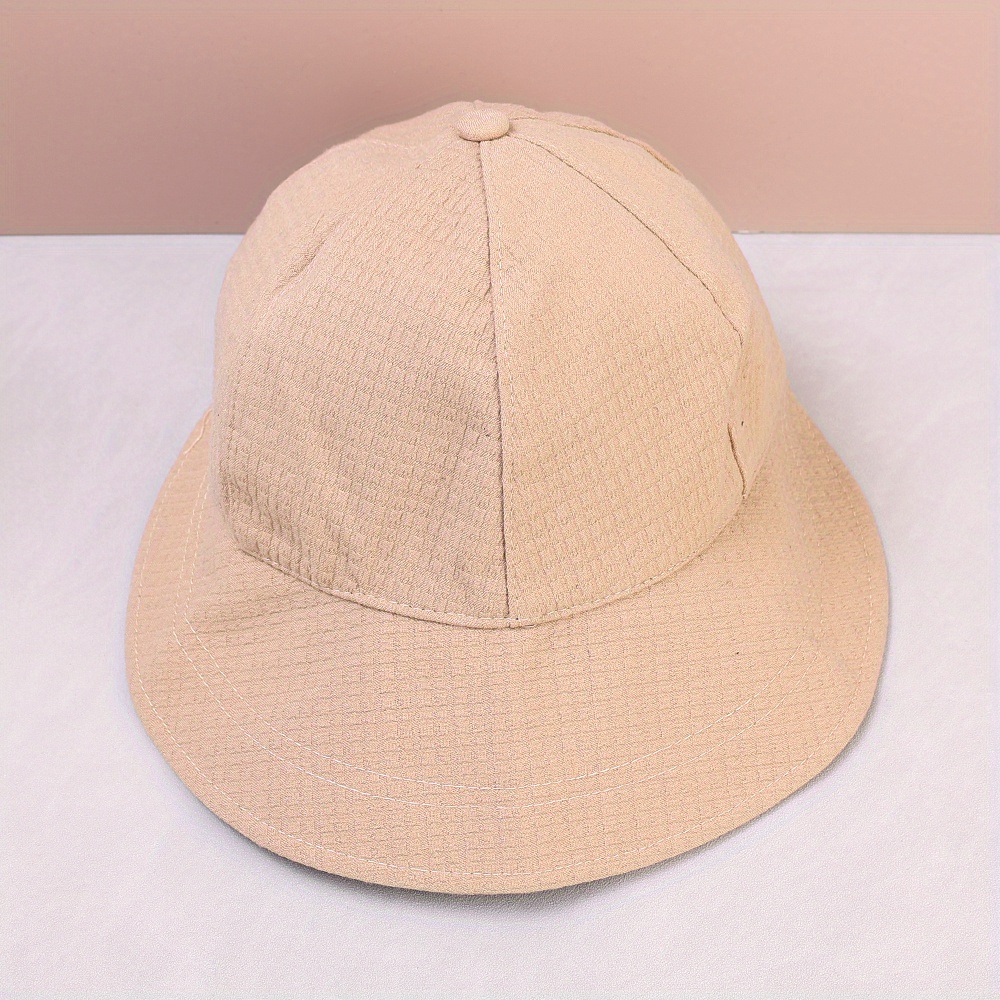 womens fashionable waffle bucket hat adjustable drawstring wide brim sunshade breathable polyester hand washable hat adjustable headgear polyester hat details 4