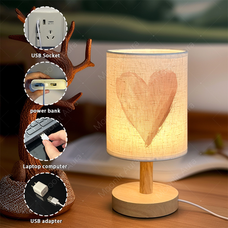 Fabric Desk Lamp with Cloth Lampshade