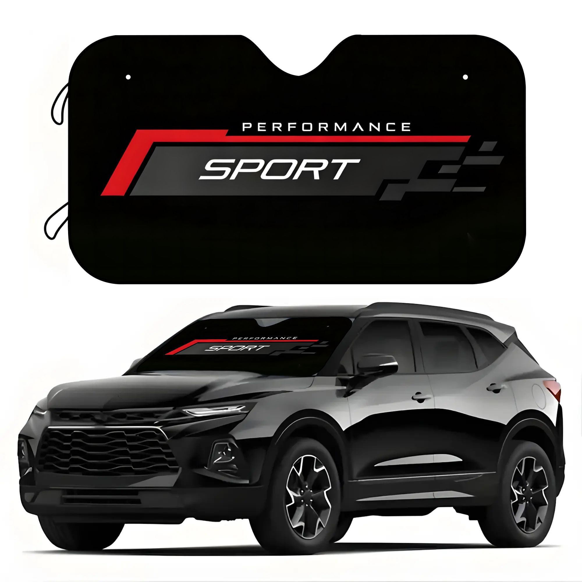 TEMU 1 pieza Parasol para coche con estampado de deportivas SPORT - Protección UV y aislamiento térmico. Parasol portátil, plegable y de ajuste