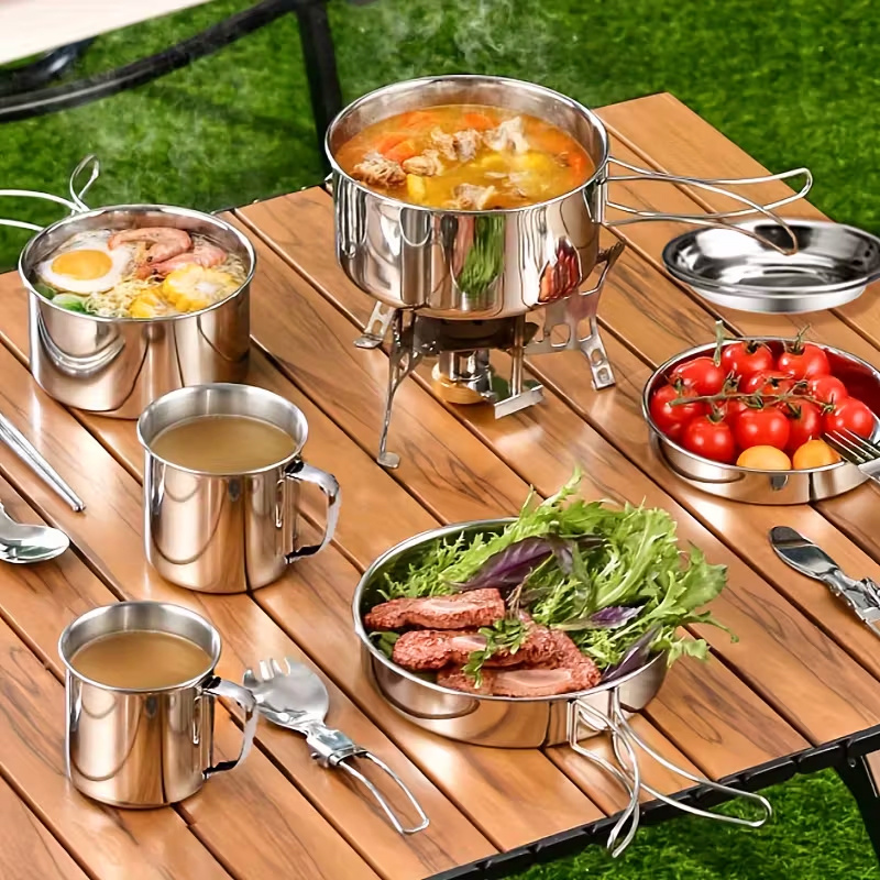 Temu – TEMU Classic Cookware Set Stainless Steel Pots And Pans Set Pots For Cooking, Cookware Set, Frying Pan And Pot With Glass Lid, Cookware Set Kitchen