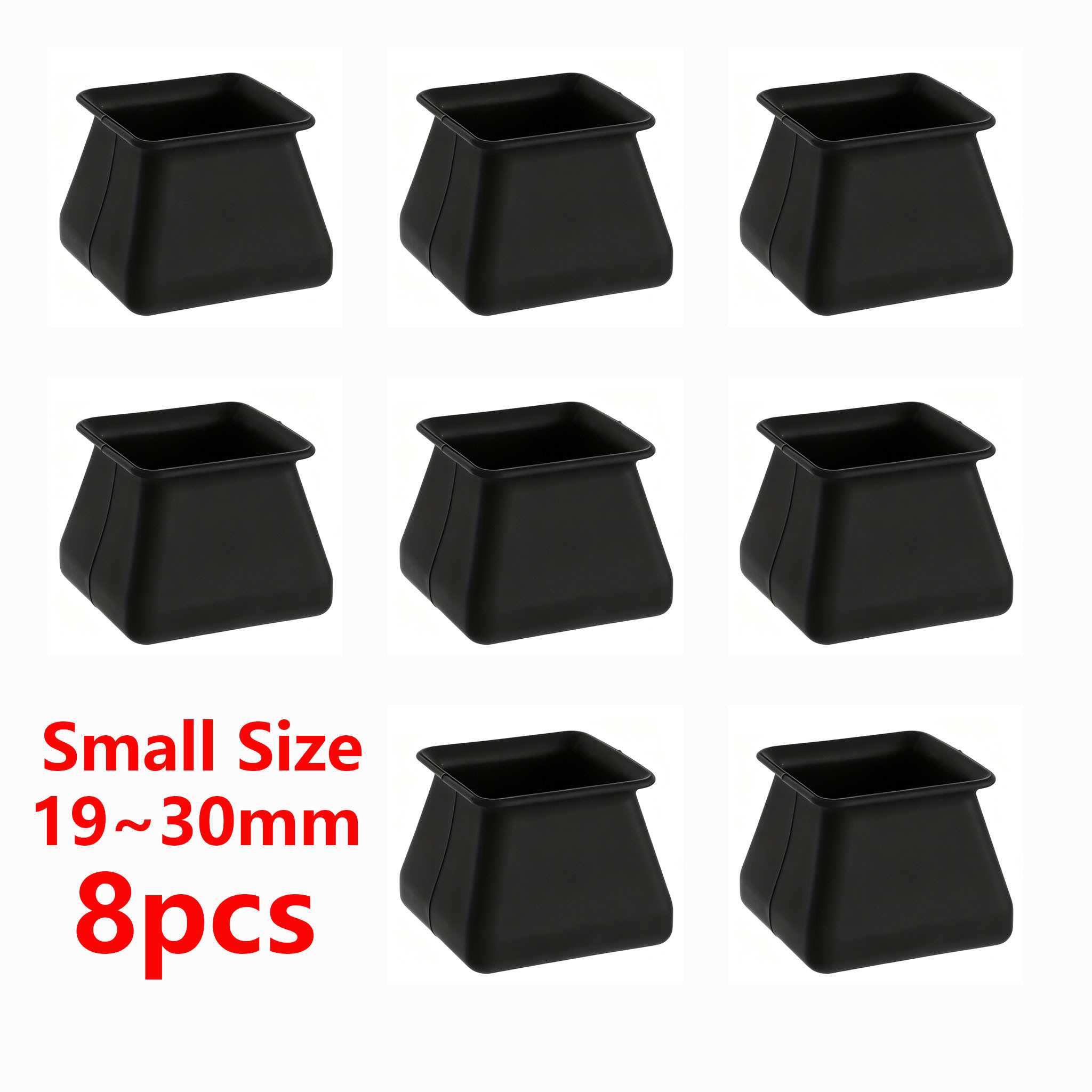 TEMU 8pcs Protections de Meubles Carrées en Silicone, Couvre-Pieds de Chaise Carrés Antidérapants, Installation Facile, Convient aux Tables et Sols