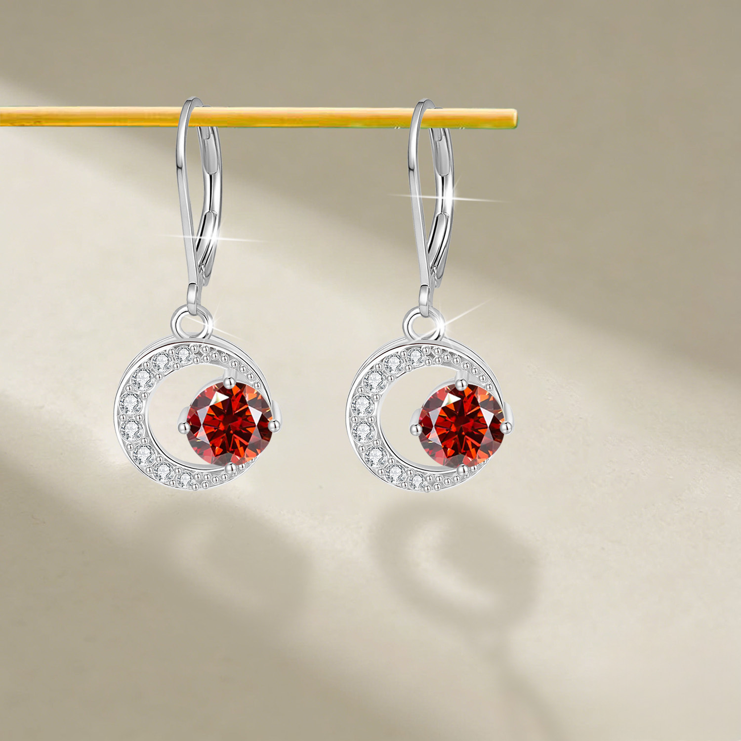 Men's Moissanite Earrings with Hypoallergenic Hooks, Gift for Him