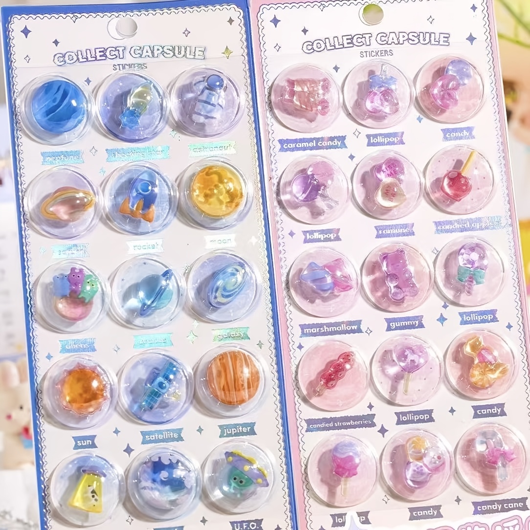 1 3d capsule relief sticker handmade phone camera decoration