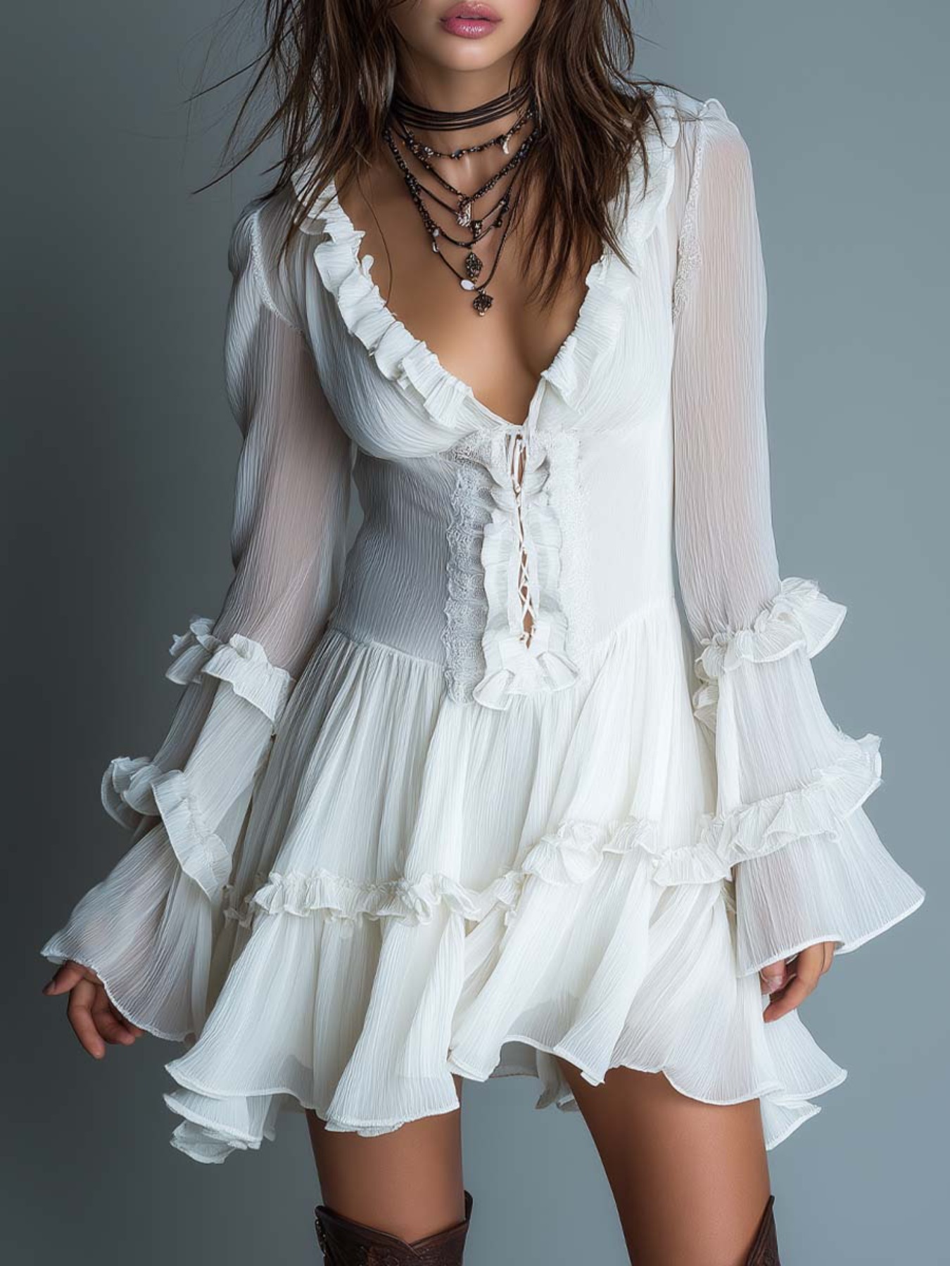 white boho dress sold on Temu United States
