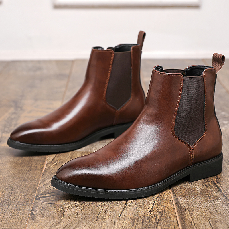 mens pointed toe brushed slip chelsea boots vintage - Temu Mauritius
