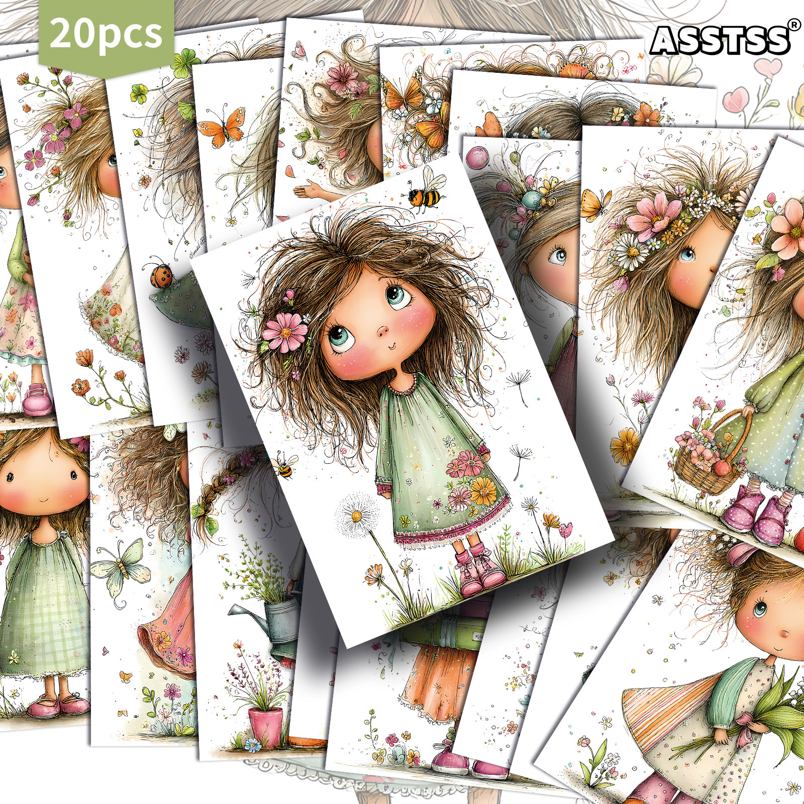 TEMU Ensemble de 20 cartes postales assorties de style vintage, représentant des scènes printanières fantaisistes, mesurant 4X6 pouces. pour les