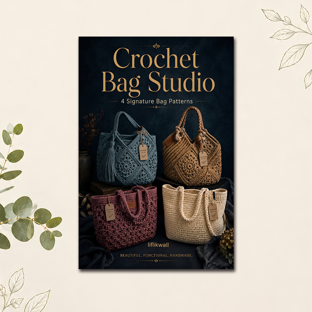 TEMU Manuel de crochet de sac fourre-tout par , intérieures comprennent 4 modèles de sacs, 21 x , guide d'apprentissage facile pour débutants,