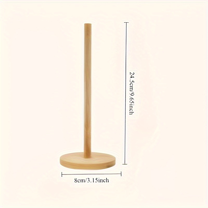 Towel Holder For Kitchen And Dining Room - Self-standing Countertop Roll Paper Storage Rack, Vertical Organizer, Perfect For Home, Restaurant, Bathroom, Bedroom - Natural Bamboo With Textured Design