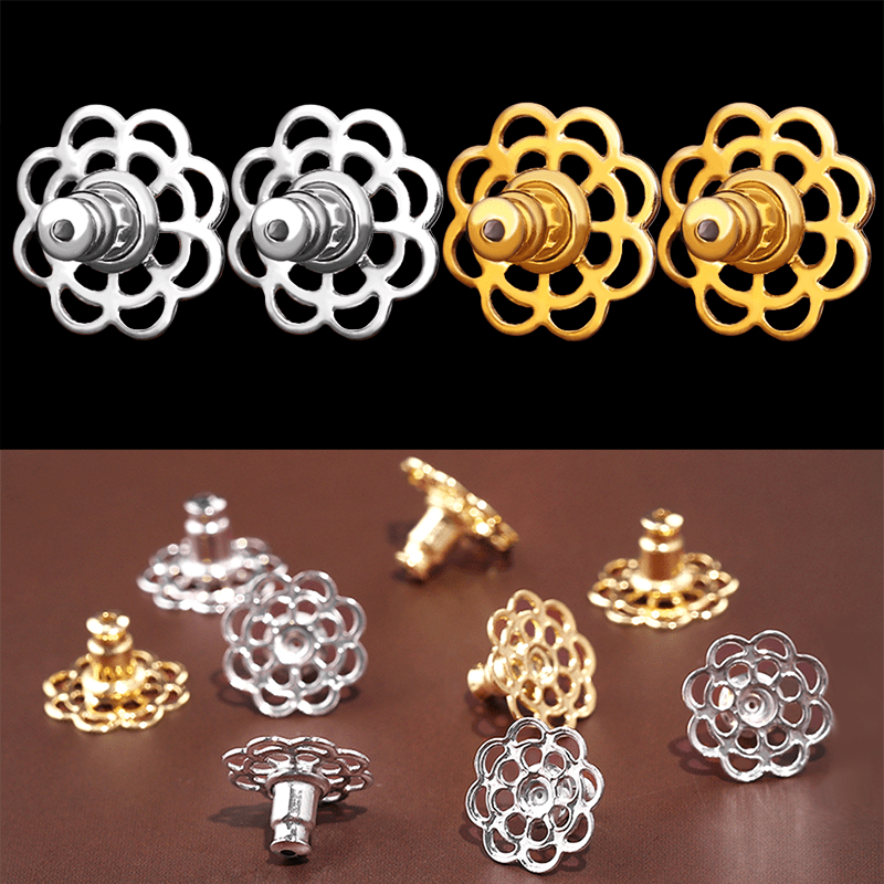 TEMU 10pcs/12pcs Locking Earring Backs For Studs, Big Earring Backings For Ears Heavy Earrings Support Backs Large Earring For Heavy Earrings Lifters