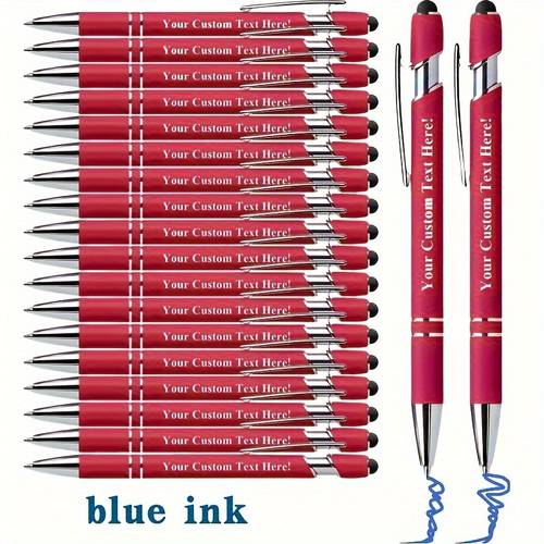 20 Personalized Pens with Stylus - Customizable Ballpoint Pen Set - Office, School, Journaling, And Art Projects