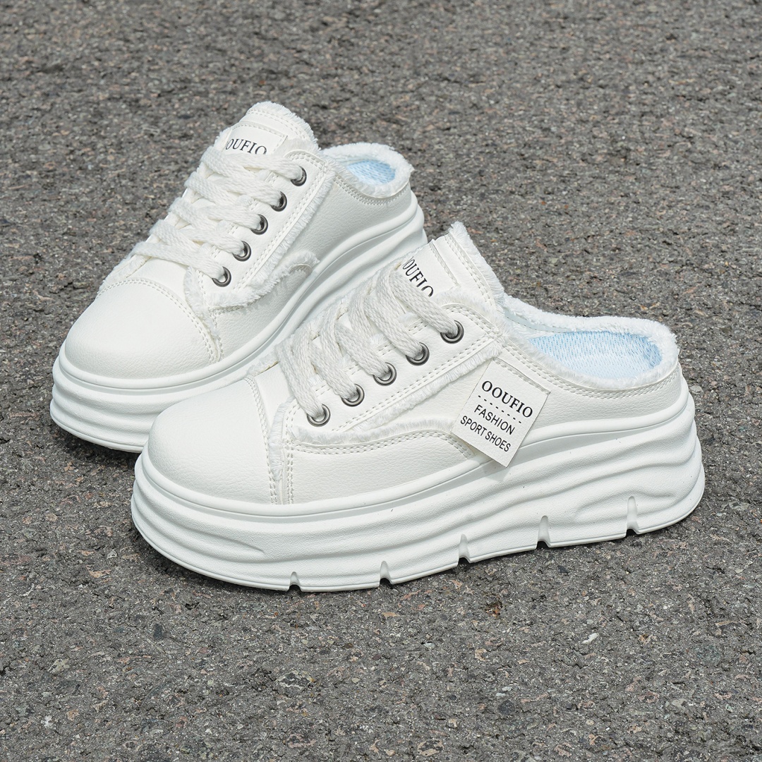 TEMU Women's Half Shoes, Elegant Summer Casual Platform Thick-soled Shoes For Women, Women Shoes, Sneakers
