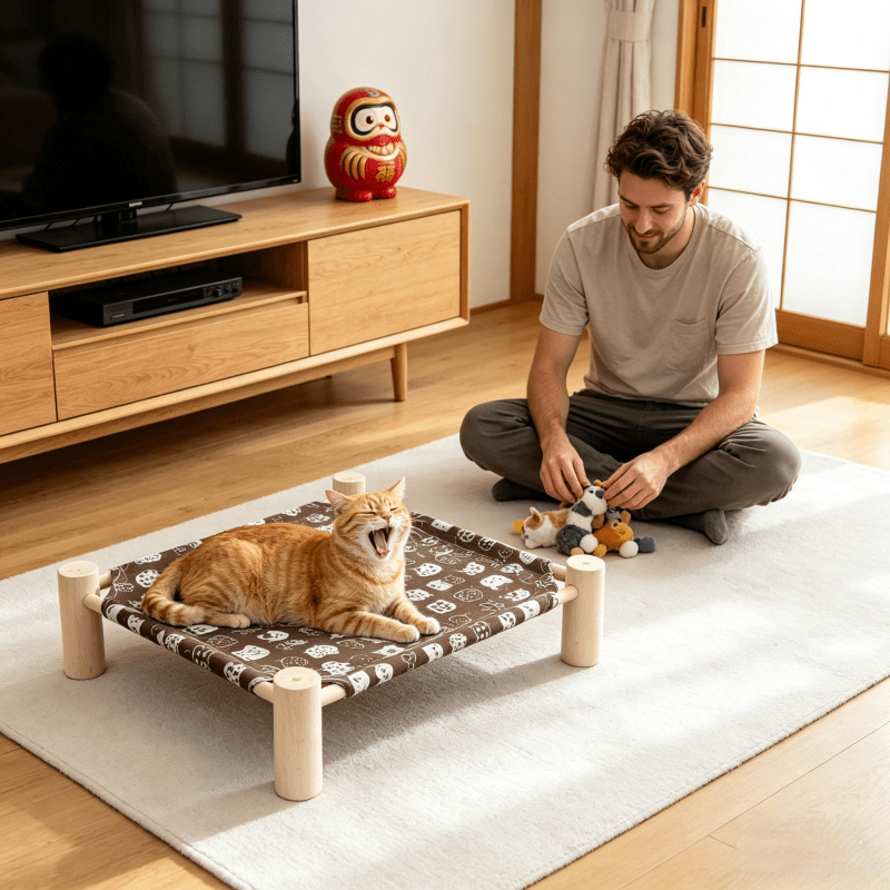 Image of Cat Bed, Cat Hammock, Indoor Breathable Cooling Cat Bed, Comfortable Pet Bed And Cat Resting Area